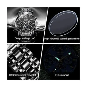 OLEVS Relojes mecánicos automáticos para hombres de acero_5