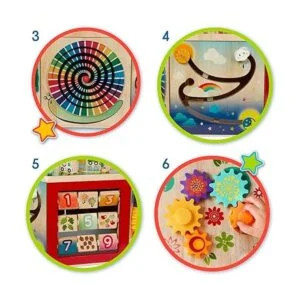 Battat Cubo de actividades de madera Centro de_5