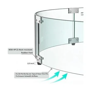 Skyflame Fire Pit Protector de viento redondo de vidrio_4