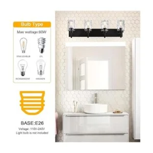 BONLICHT 4 luces de baño de pared con vidrio martillado_4