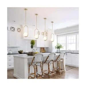 BYOLIIMA Lámpara colgante moderna de globo dorado de_2