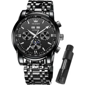 OLEVS Relojes mecánicos automáticos para hombres de acero_1