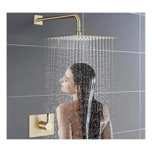 SOOOHOT Juego de accesorios de ducha de color dorado_6