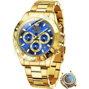 OLEVS Relojes automáticos de oro para hombre calendario_1