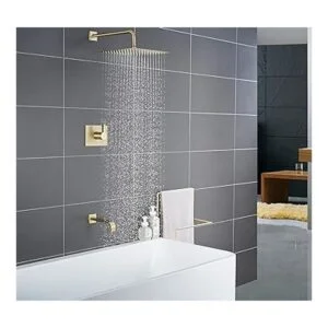 SOOOHOT Juego de accesorios de ducha de color dorado_2