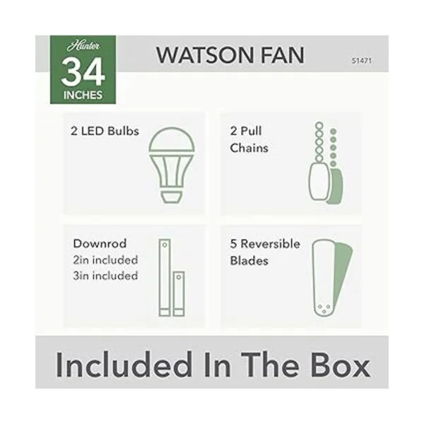 Hunter Fan Company 51471 Watson Ventilador de techo 34_6