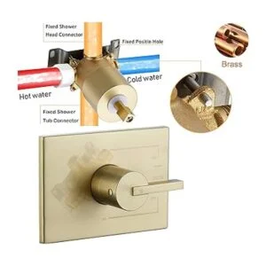 SOOOHOT Juego de accesorios de ducha de color dorado_5