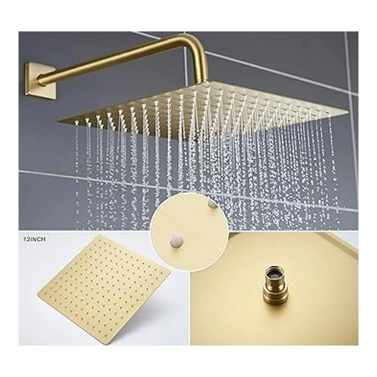 SOOOHOT Juego de accesorios de ducha de color dorado_4