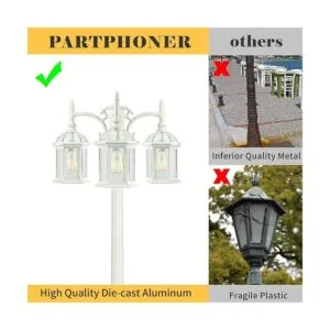 Lámpara de poste de luz para exteriores de 3 cabezas_2