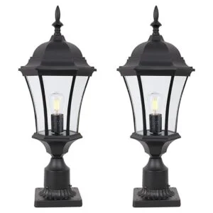 GOALPLUS LM4610MBK2P Lámpara de poste para patio de 24_1