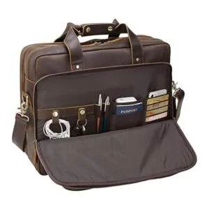 TIDING Maletín de cuero de grano completo de 18 pulgadas_3