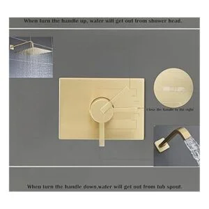 SOOOHOT Juego de accesorios de ducha de color dorado_3