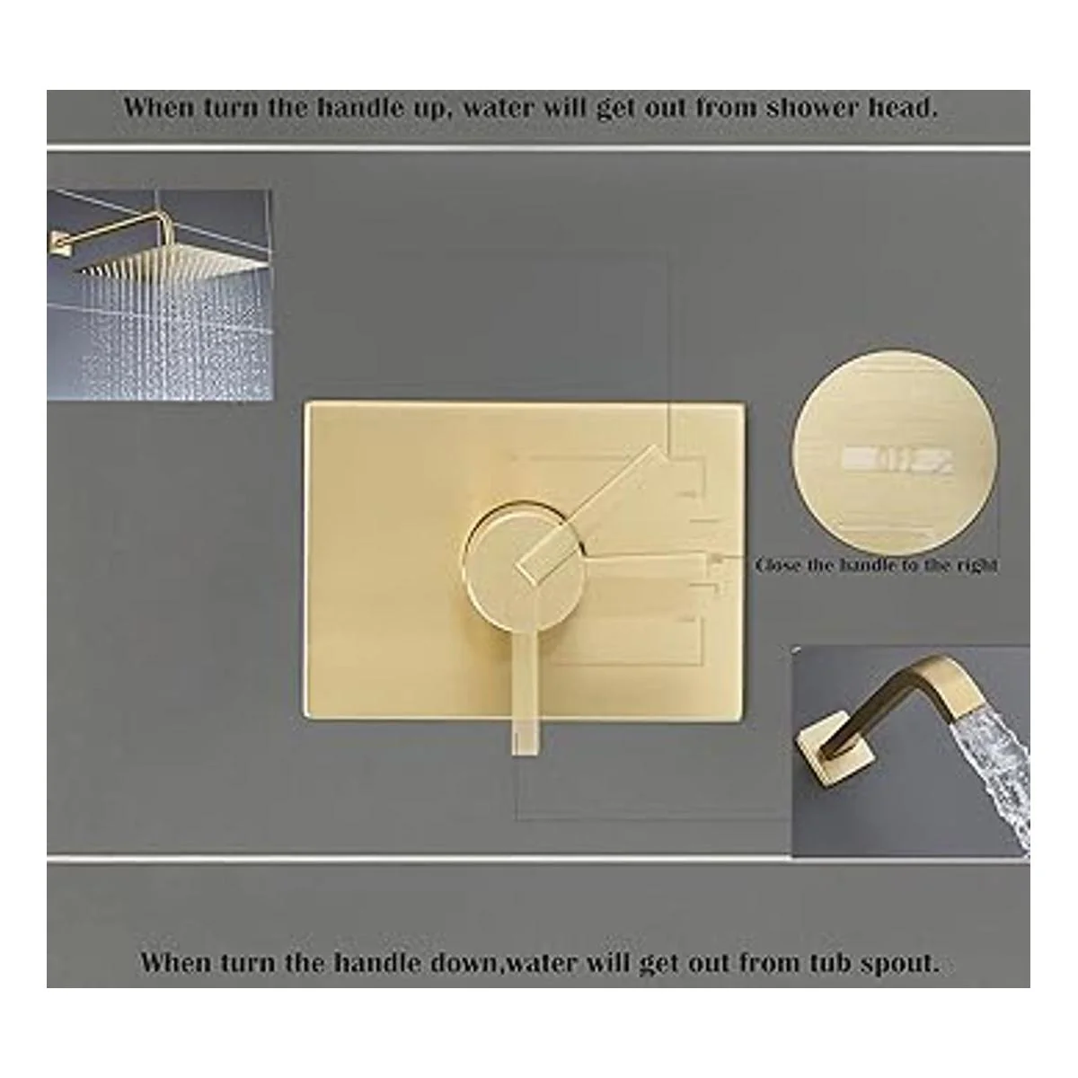 SOOOHOT Juego de accesorios de ducha de color dorado_3