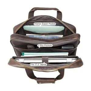 TIDING Maletín de cuero de grano completo de 18 pulgadas_4