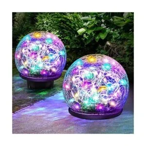 Paquete de 2 luces solares de jardín decorativas para_1