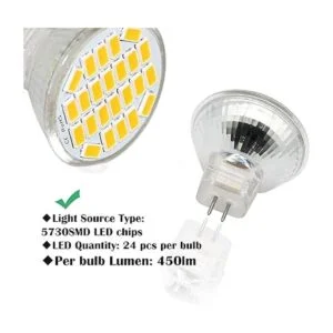 Bombillas LED MR11 de 3 W base bipin GU4 ángulo de haz_3