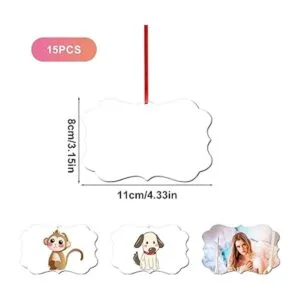 SAVITA 15 colgantes de sublimación en blanco colgante de_2