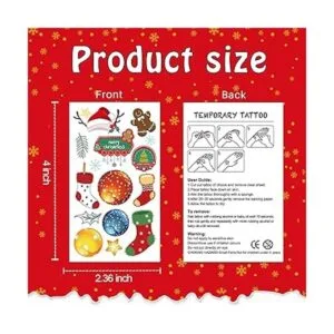 Partywind Tatuajes temporales de Navidad brillantes para_6