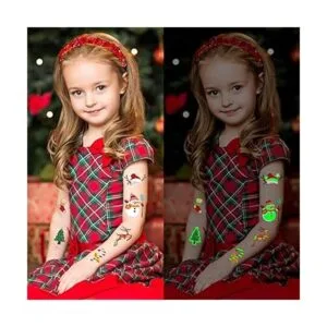 Partywind Tatuajes temporales de Navidad brillantes para_5