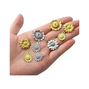 60pcs girasol encanto colgante aleación vintage girasol_7
