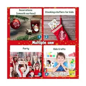 Partywind Tatuajes temporales de Navidad brillantes para_4