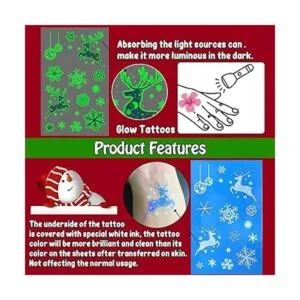Partywind Tatuajes temporales luminosos de Navidad 150_4