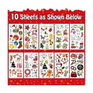 Partywind Tatuajes temporales de Navidad brillantes para_2