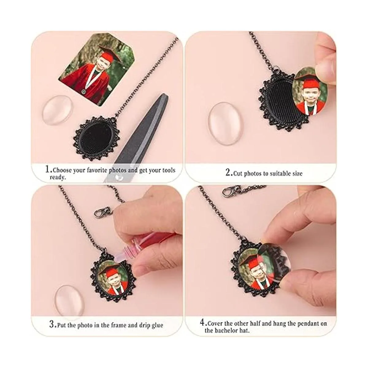 KINBOM 5 cuentas de graduación para ramo de boda colgante_4