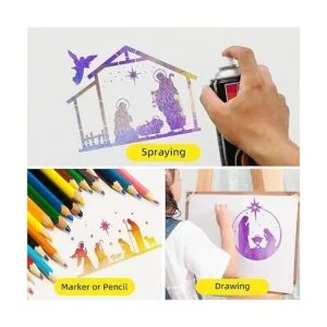 9 plantillas de pintura de belén de Navidad_3