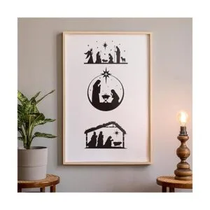 9 plantillas de pintura de belén de Navidad_5