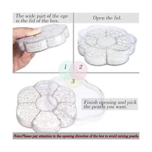 Livder Cuentas de plástico de media perla artificial con_5