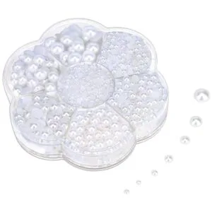 Livder Cuentas de plástico de media perla artificial con_2