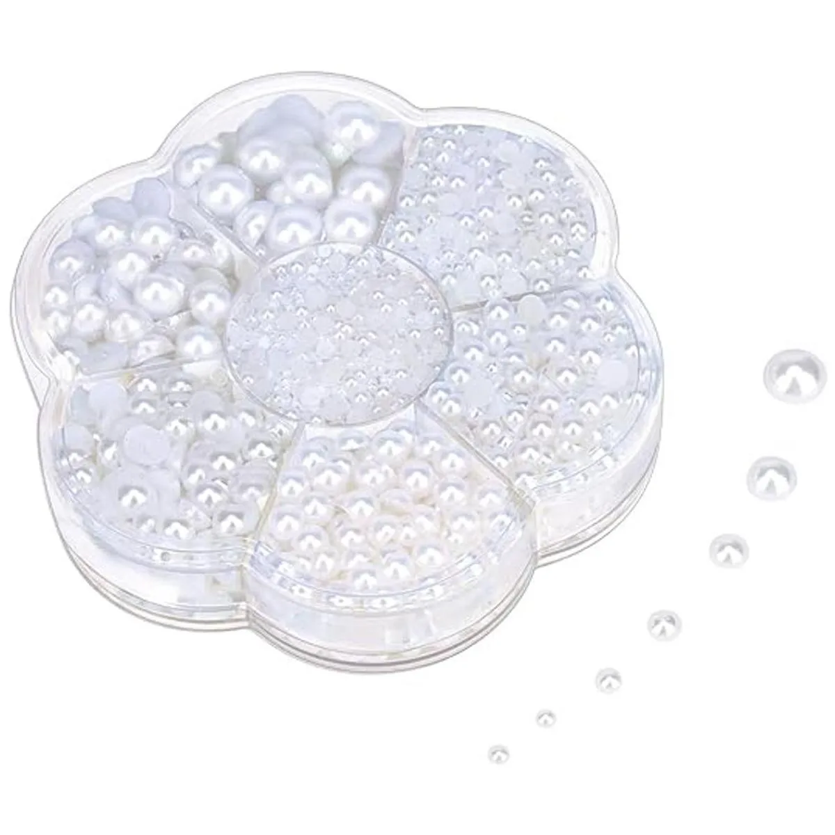 Livder Cuentas de plástico de media perla artificial con_2