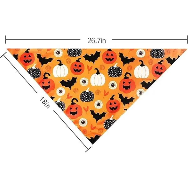 Paquete de 2 bandanas de Halloween para perros pañuelos_2