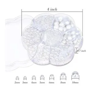 Livder Cuentas de plástico de media perla artificial con_3