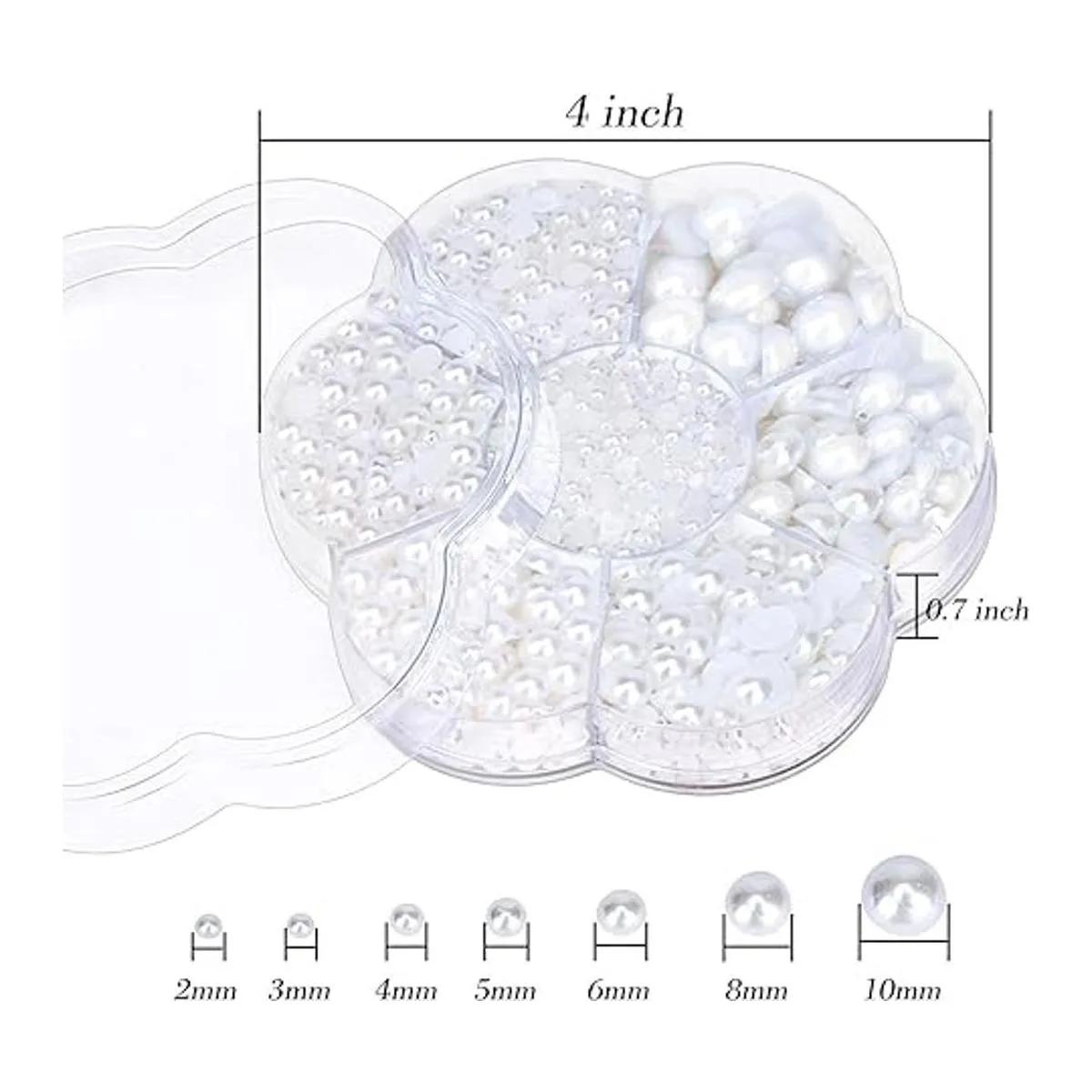 Livder Cuentas de plástico de media perla artificial con_3