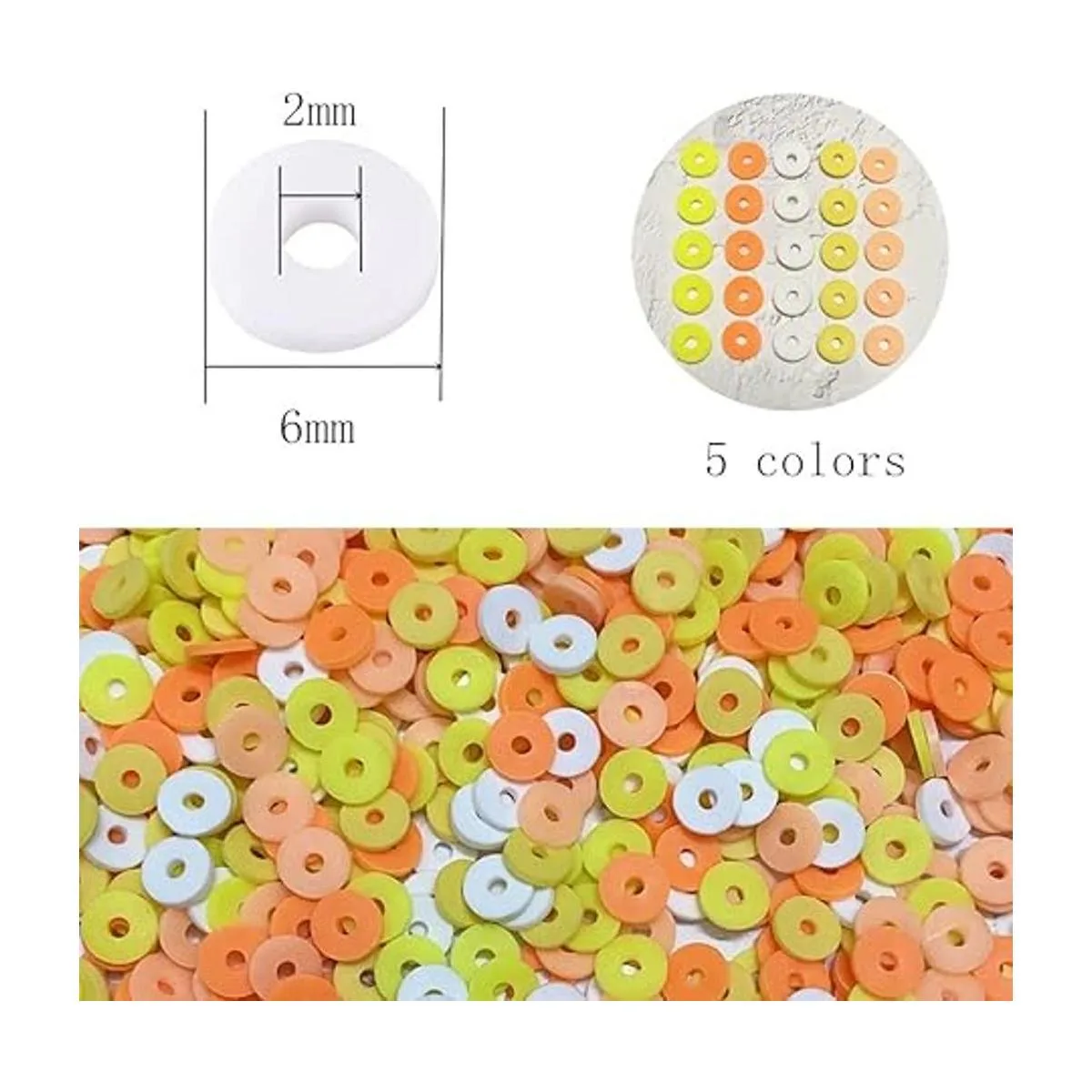 LIMAOLLY 3000 cuentas de arcilla planas y redondas de_2