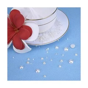 Livder Cuentas de plástico de media perla artificial con_6