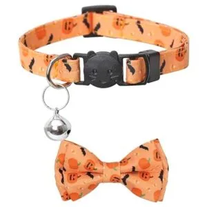 Lamphyface Collar de gato de Halloween con bonito lazo y_2