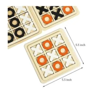 Tablero de madera Tic Tac Toe Juego de mesa XO juguete de_6