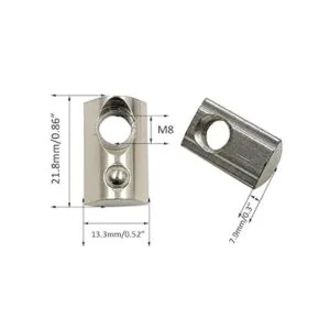 Luomorgo 20 tuercas de ranura en T M8 Rollin Spring Ball_2