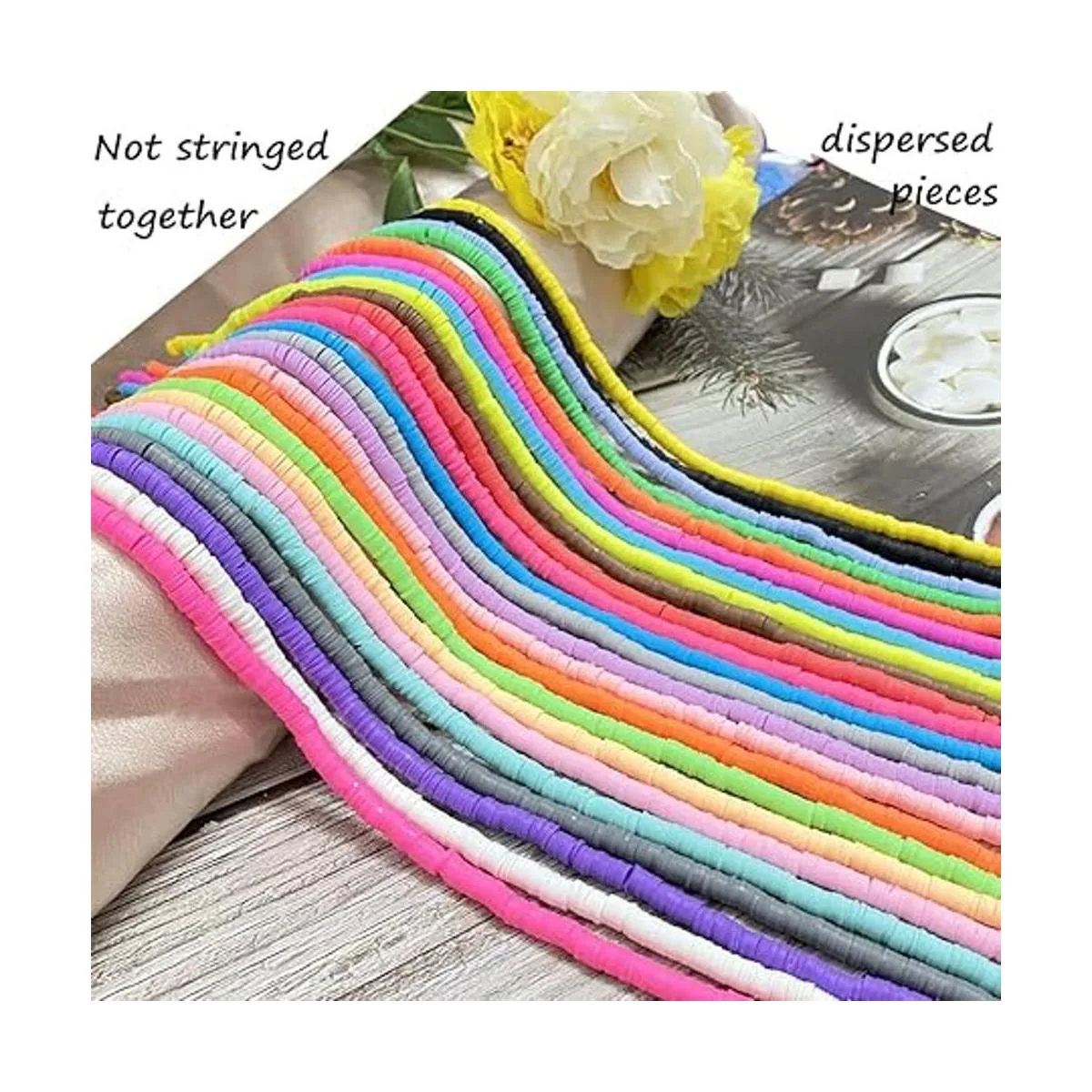 LIMAOLLY 3000 cuentas de arcilla planas y redondas de_4