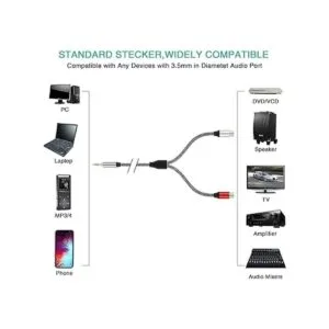 Morelecs Cable adaptador de audio estéreo de 0.138 in_6