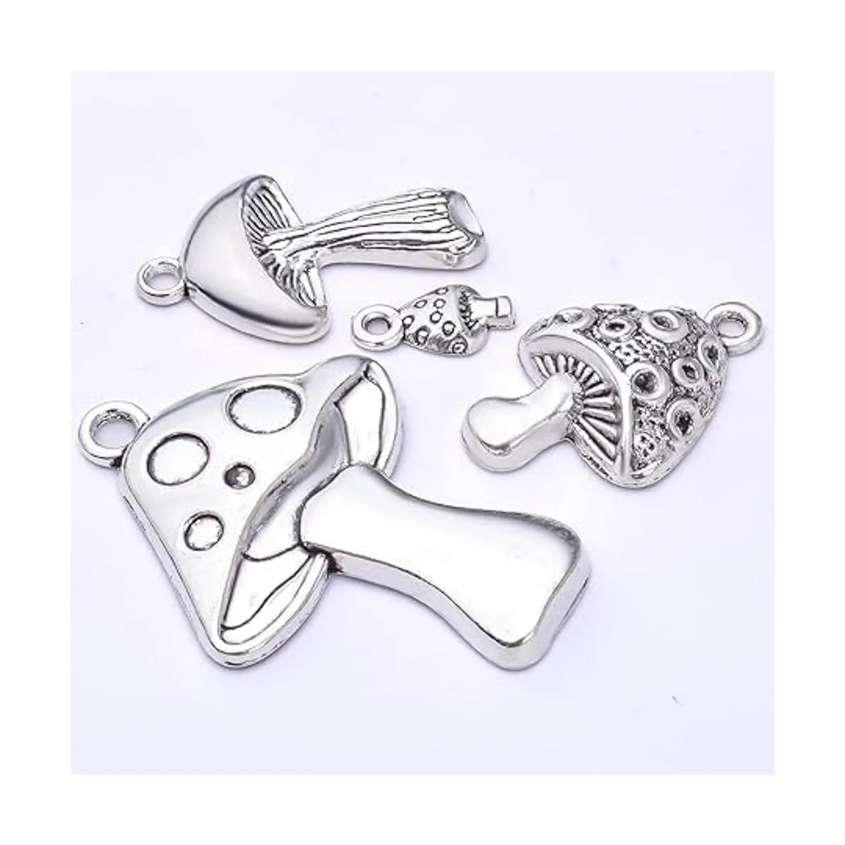 40 colgantes de plata envejecida con forma de hongo_4