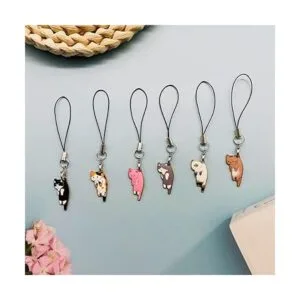 Juego de 6 dijes estéticos para teléfono celular kawaii_5