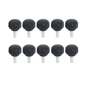 M4 x 12 Pomo de forma redonda moleteado macho mango de_1