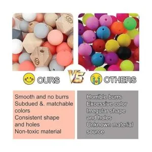 MIIIM Kit de 120 cuentas de silicona de 0.591 in cuentas_6