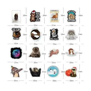 River Otter Calcomanías de animales de dibujos animados_2