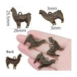 Hmjpng 50 dijes de alpaca colgantes de llama aleación_3