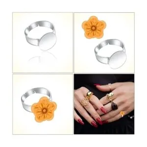 Aylifu 20 piezas de anillos en blanco y dorado ajustables_4